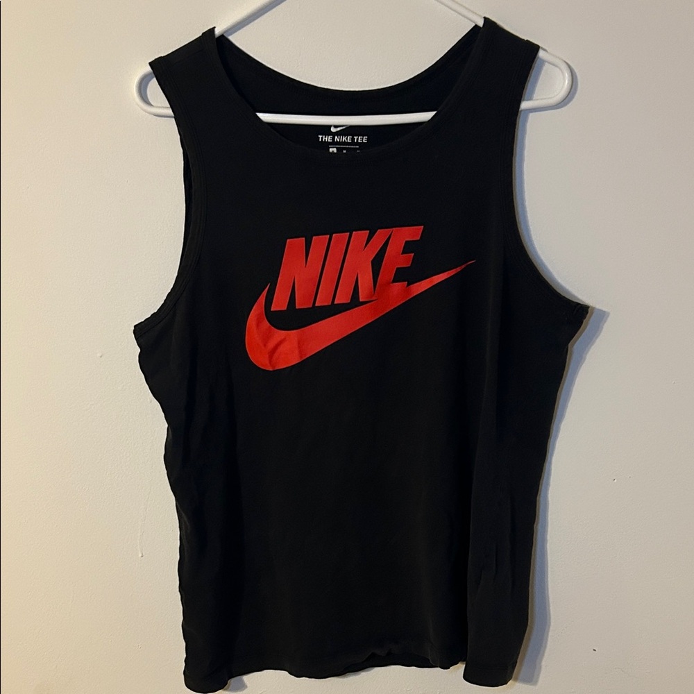 Nike Black Tank with Red Swoosh